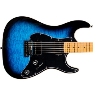 Jet Guitars JS-450 BLB Flame Top / Roasted Maple HSS - Transparent Blue